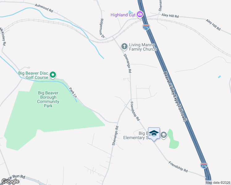 map of restaurants, bars, coffee shops, grocery stores, and more near 1303 Shenango Road in Darlington