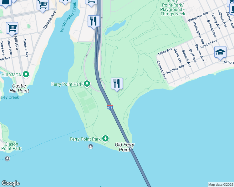map of restaurants, bars, coffee shops, grocery stores, and more near 500 Hutchinson River Parkway in The Bronx