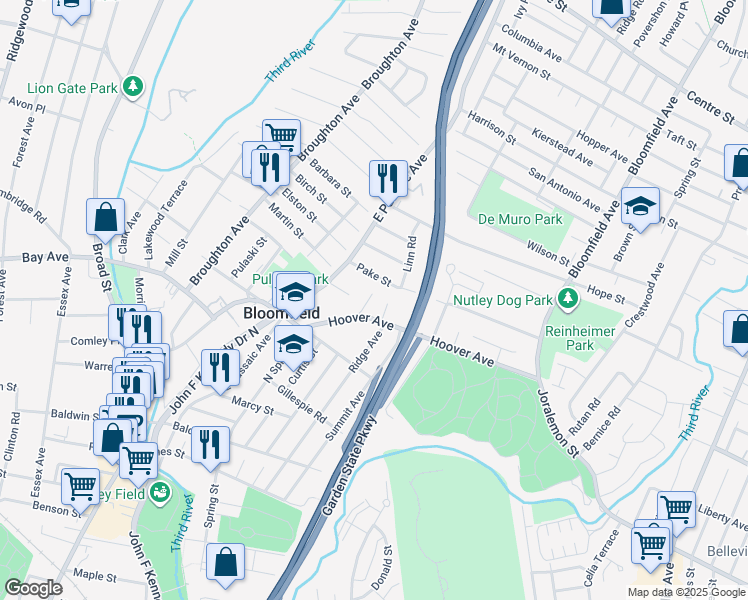 map of restaurants, bars, coffee shops, grocery stores, and more near 158 County Route 651 in Bloomfield