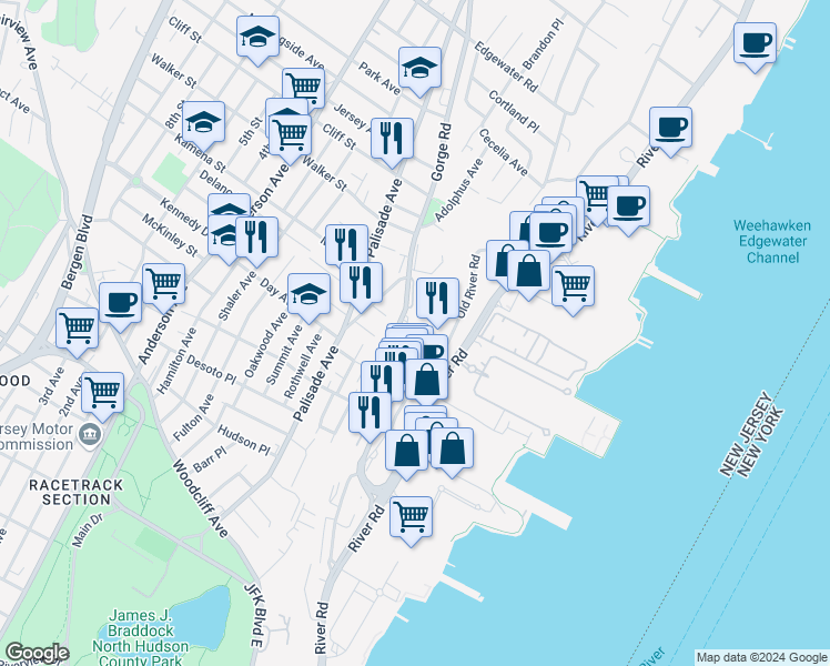 map of restaurants, bars, coffee shops, grocery stores, and more near 2008 Daibes Court in Edgewater