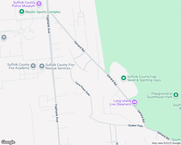 map of restaurants, bars, coffee shops, grocery stores, and more near 23 Sommerset Drive in Yaphank