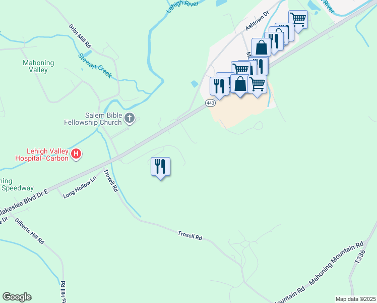 map of restaurants, bars, coffee shops, grocery stores, and more near in Weissport