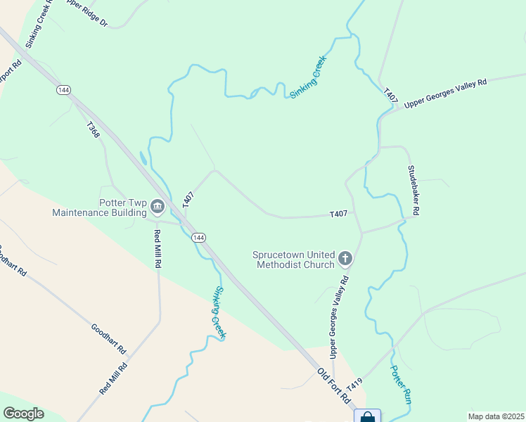 map of restaurants, bars, coffee shops, grocery stores, and more near Bible Road in Centre County