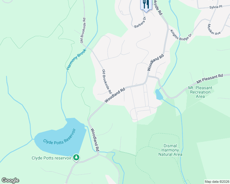 map of restaurants, bars, coffee shops, grocery stores, and more near 58 Woodland Road in Randolph