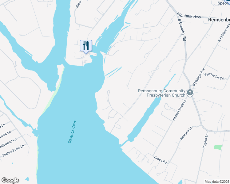 map of restaurants, bars, coffee shops, grocery stores, and more near 55 Cedar Lane West in Setauket