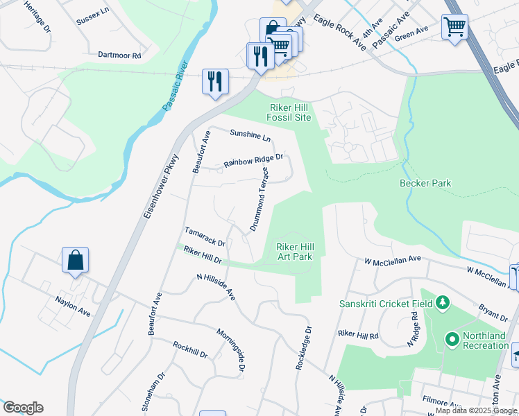 map of restaurants, bars, coffee shops, grocery stores, and more near 8 Drummond Terrace in Livingston