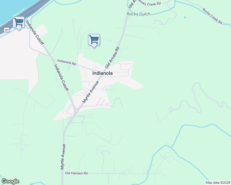 map of restaurants, bars, coffee shops, grocery stores, and more near 210 Pomeroy Hollow Road in Eureka