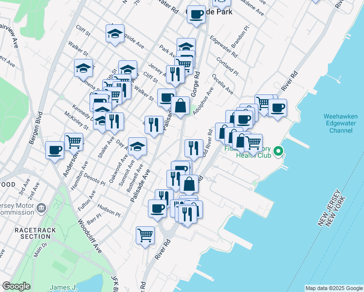 map of restaurants, bars, coffee shops, grocery stores, and more near 2008 Daibes Court in Edgewater
