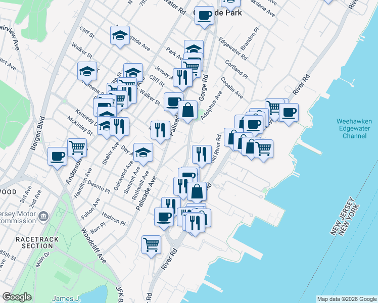 map of restaurants, bars, coffee shops, grocery stores, and more near 2008 Daibes Court in Edgewater