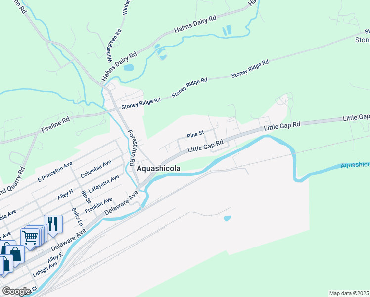 map of restaurants, bars, coffee shops, grocery stores, and more near 275 Little Gap Road in Palmerton