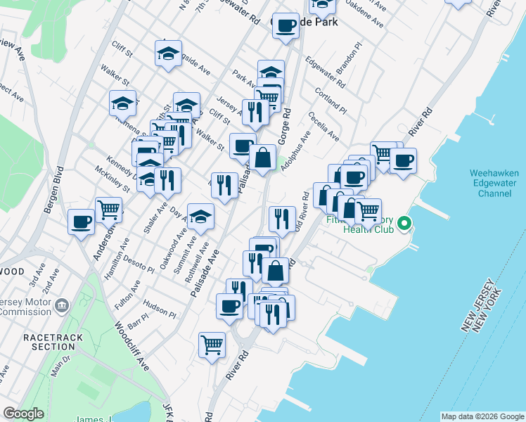 map of restaurants, bars, coffee shops, grocery stores, and more near 2008 Daibes Court in Edgewater