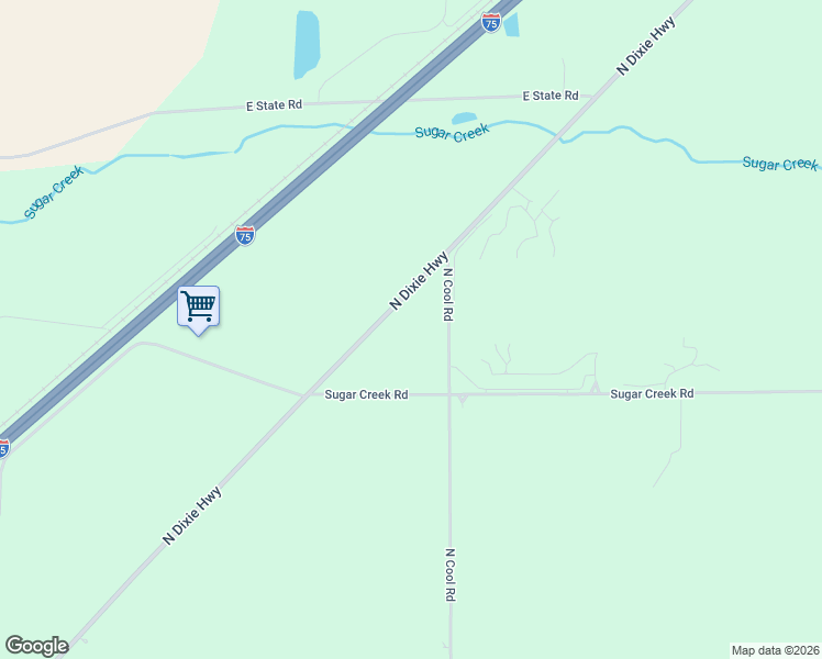 map of restaurants, bars, coffee shops, grocery stores, and more near 5200-5348 North Dixie Highway in Lima