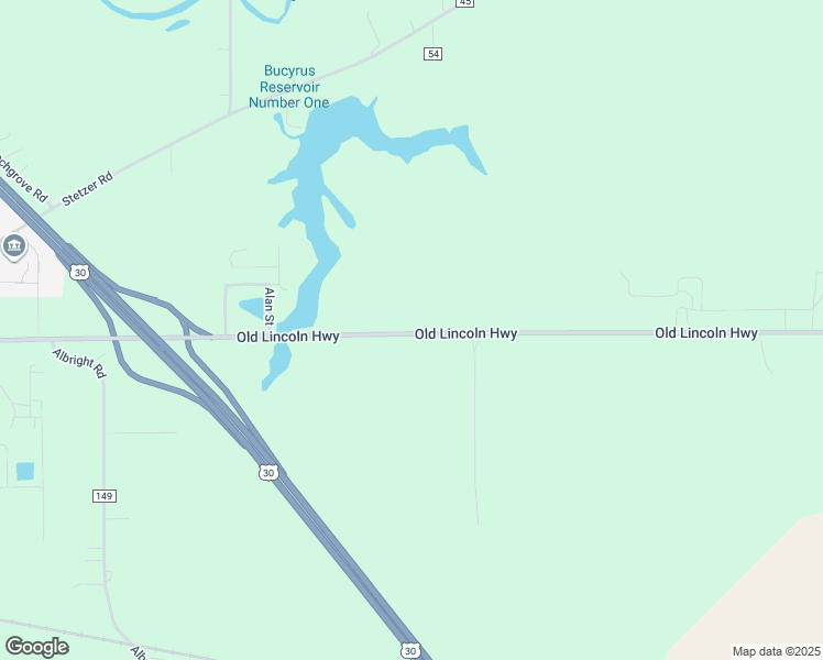 map of restaurants, bars, coffee shops, grocery stores, and more near 3948 Lincoln Highway in Bucyrus