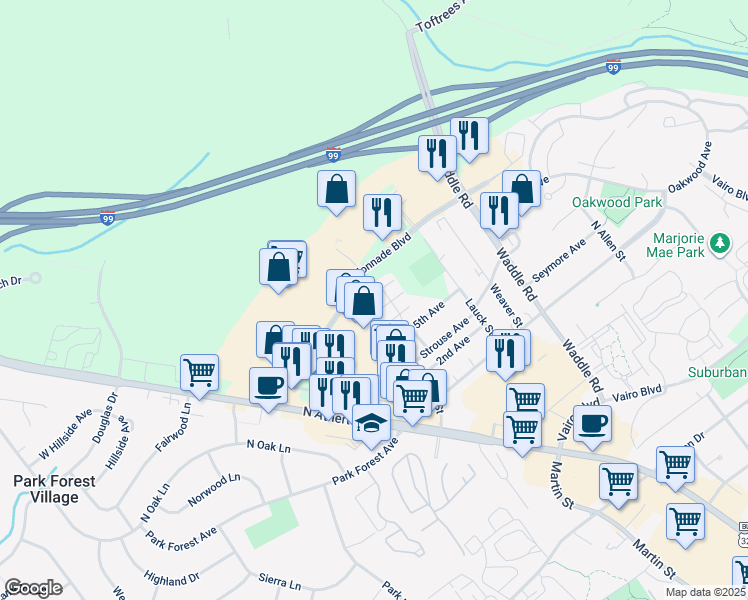 map of restaurants, bars, coffee shops, grocery stores, and more near 2076 Mary Ellen Lane in State College