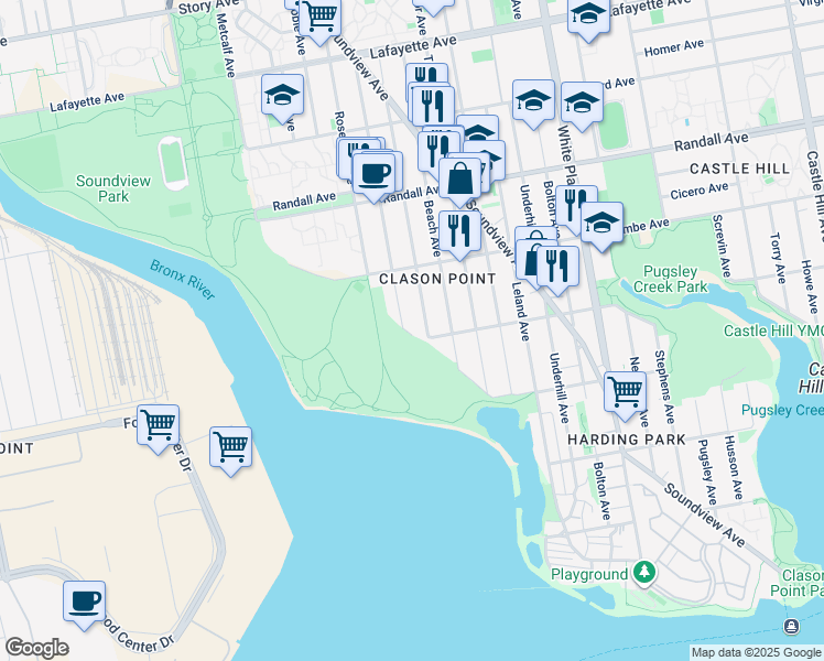 map of restaurants, bars, coffee shops, grocery stores, and more near 426B Saint Lawrence Avenue in Bronx