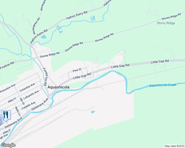 map of restaurants, bars, coffee shops, grocery stores, and more near 485 Little Gap Road in Palmerton