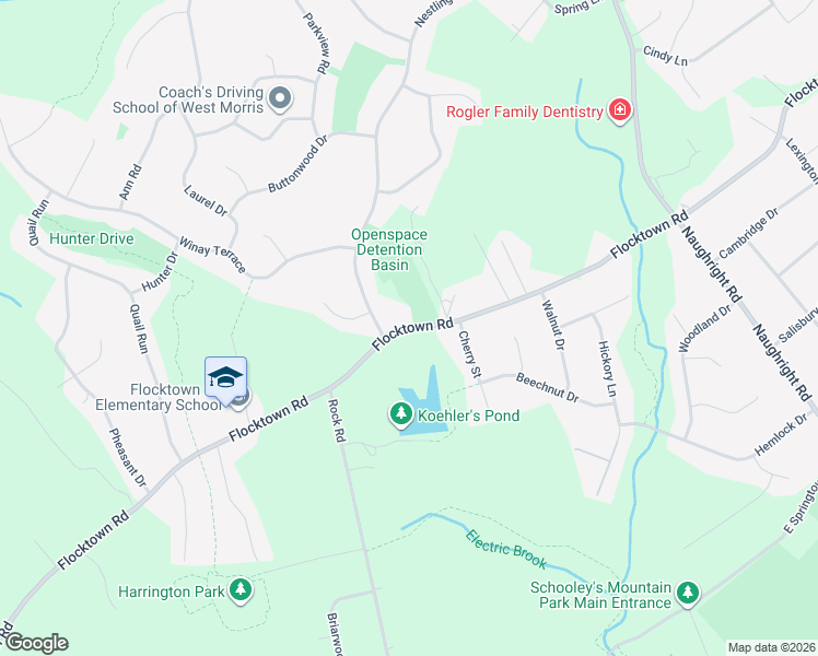 map of restaurants, bars, coffee shops, grocery stores, and more near 130 Flocktown Road in Long Valley