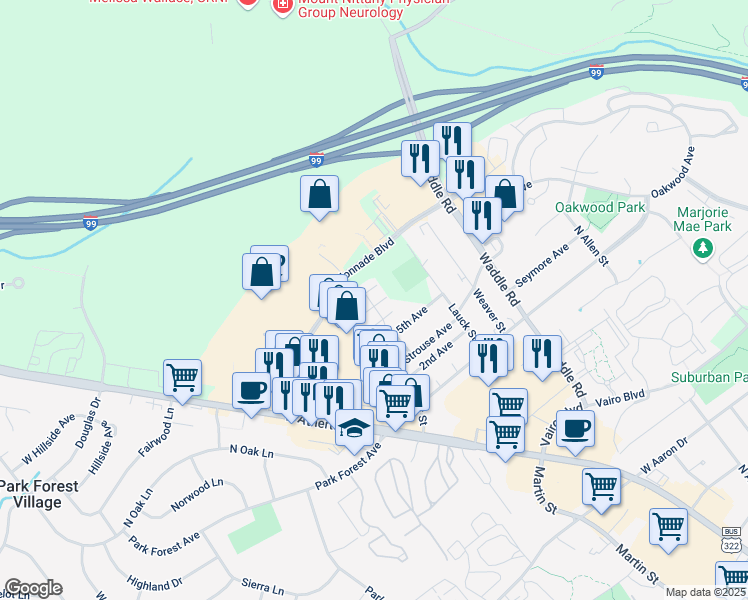 map of restaurants, bars, coffee shops, grocery stores, and more near 2049 Mary Ellen Lane in State College