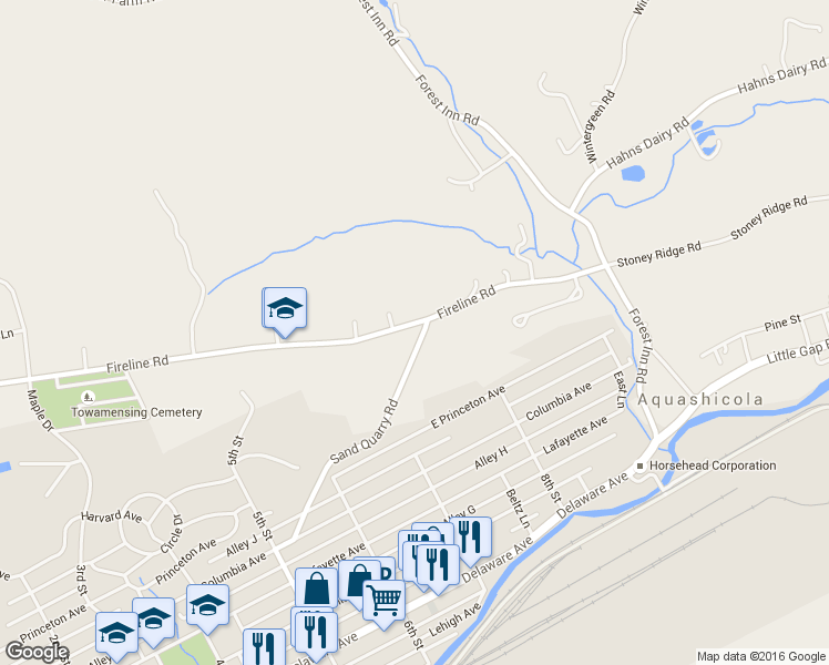 map of restaurants, bars, coffee shops, grocery stores, and more near 3805 Fireline Rd in Palmerton