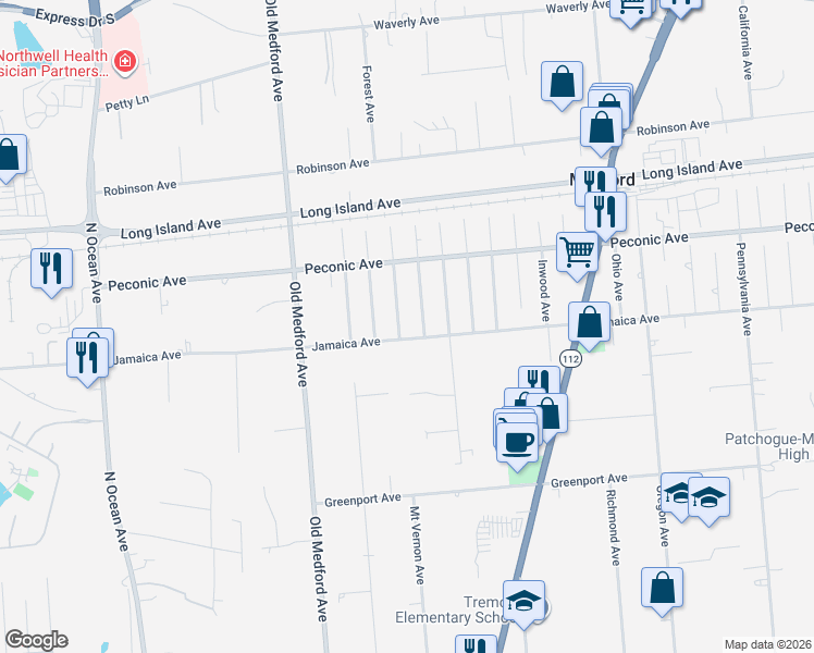 map of restaurants, bars, coffee shops, grocery stores, and more near 301 Mount Vernon Avenue in Medford