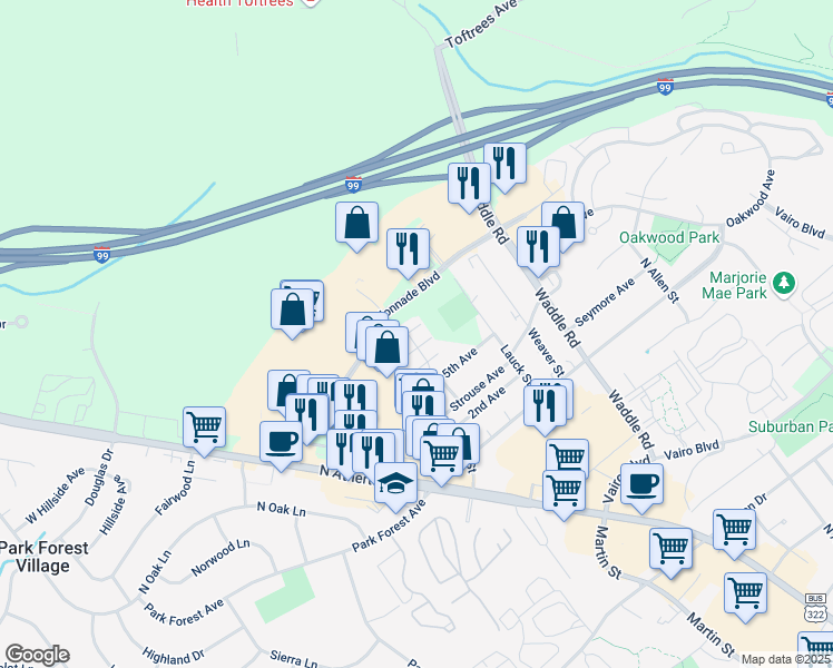 map of restaurants, bars, coffee shops, grocery stores, and more near 2067 Mary Ellen Lane in State College