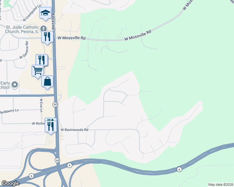 map of restaurants, bars, coffee shops, grocery stores, and more near 739 W South Forest Trail in Peoria