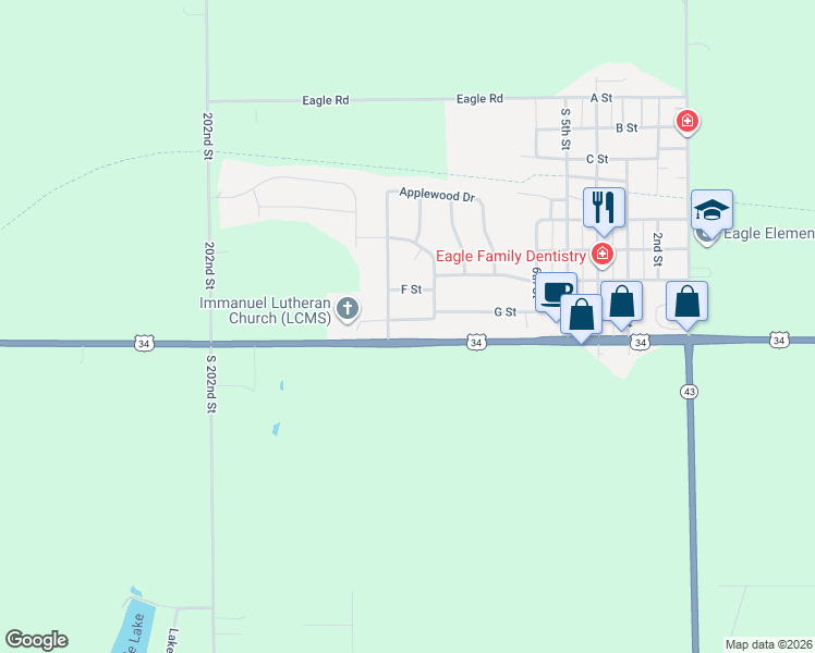map of restaurants, bars, coffee shops, grocery stores, and more near 913 G Street in Eagle