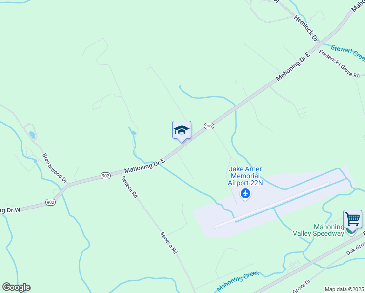 map of restaurants, bars, coffee shops, grocery stores, and more near 2466 Mahoning Drive East in Lehighton