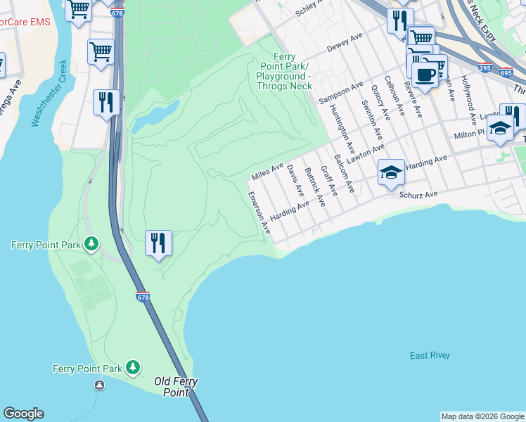 map of restaurants, bars, coffee shops, grocery stores, and more near 237 Hosmer Avenue in Bronx