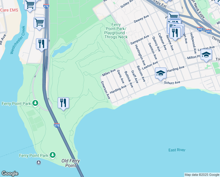 map of restaurants, bars, coffee shops, grocery stores, and more near 237 Hosmer Avenue in Bronx