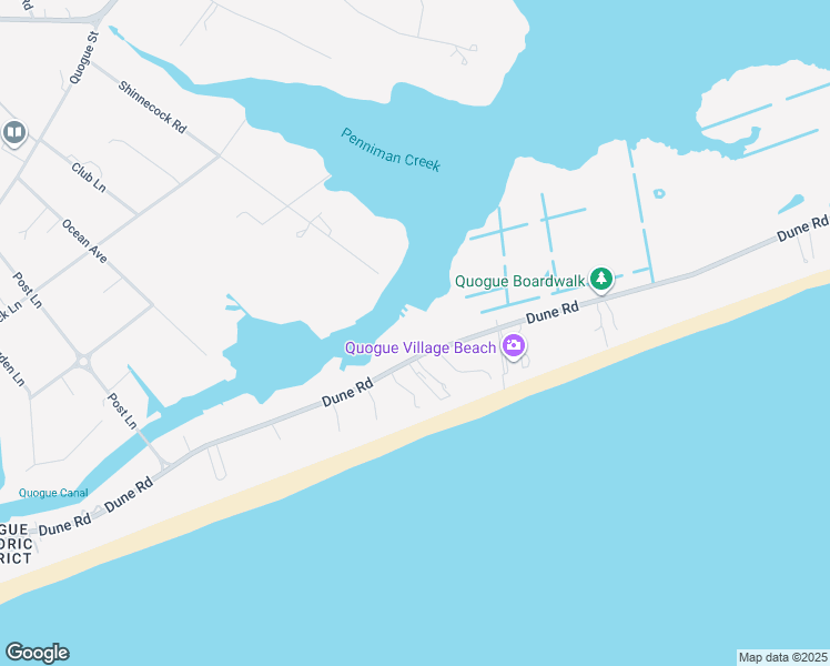 map of restaurants, bars, coffee shops, grocery stores, and more near 159 Dune Road in Westhampton Beach