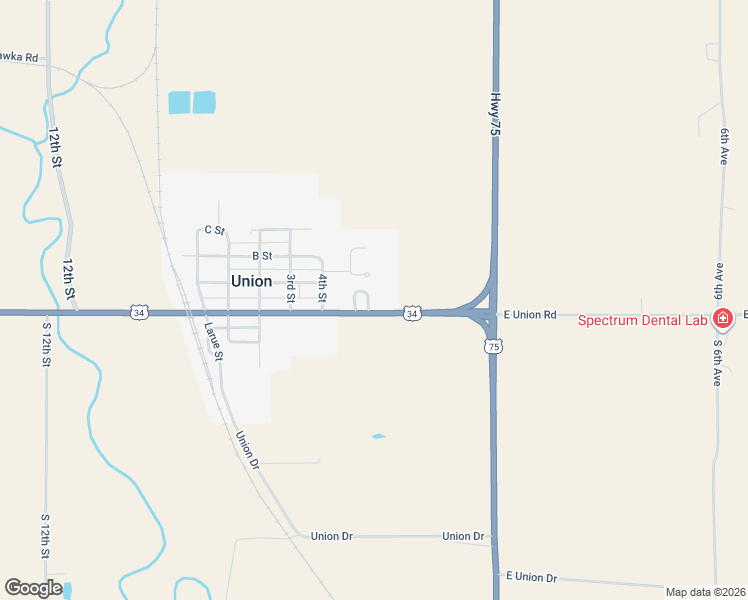 map of restaurants, bars, coffee shops, grocery stores, and more near South 66th Street in Union