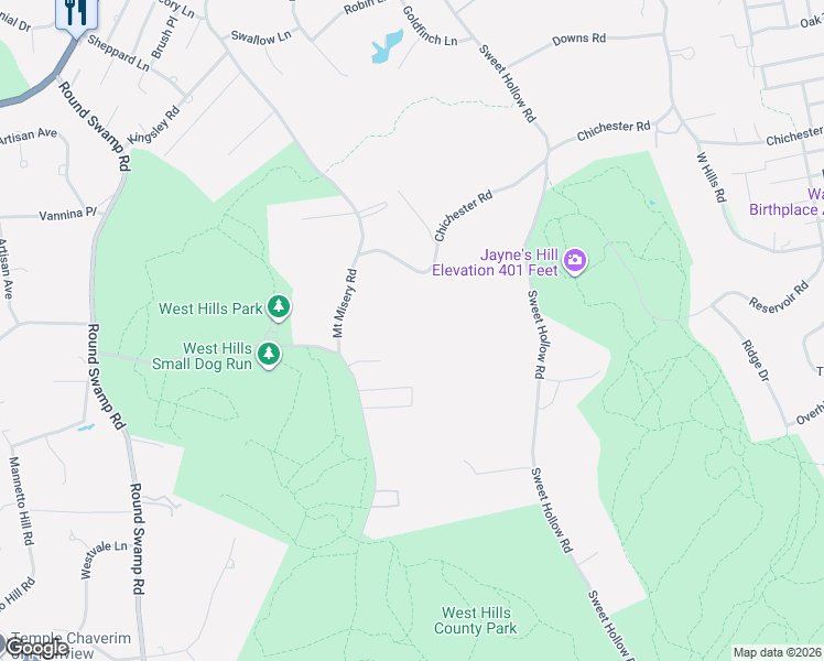 map of restaurants, bars, coffee shops, grocery stores, and more near 5 Wesley Court in Huntington
