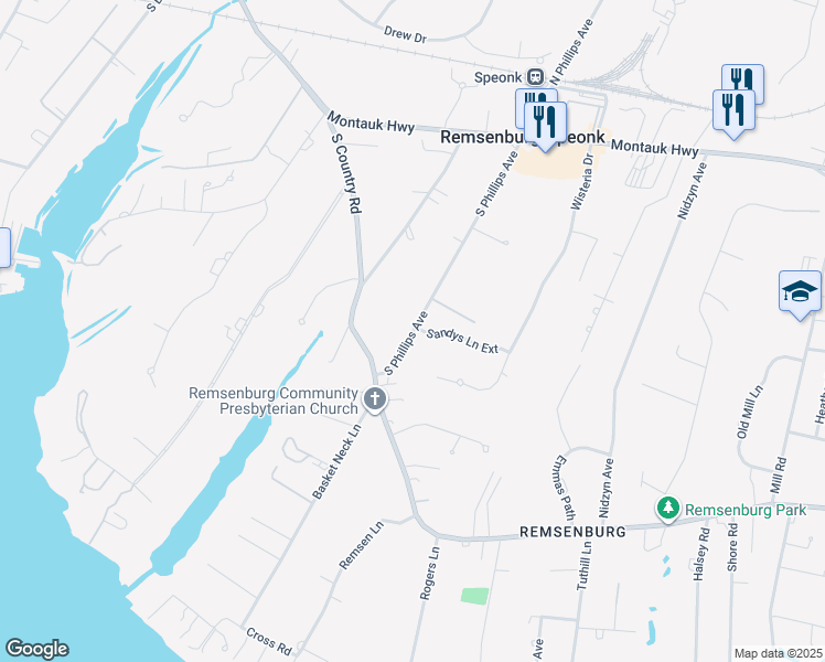 map of restaurants, bars, coffee shops, grocery stores, and more near 75 South Phillips Avenue in Eastport