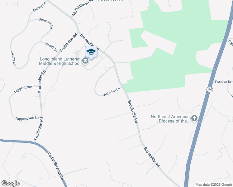 map of restaurants, bars, coffee shops, grocery stores, and more near 25 Victorian Lane in Glen Head