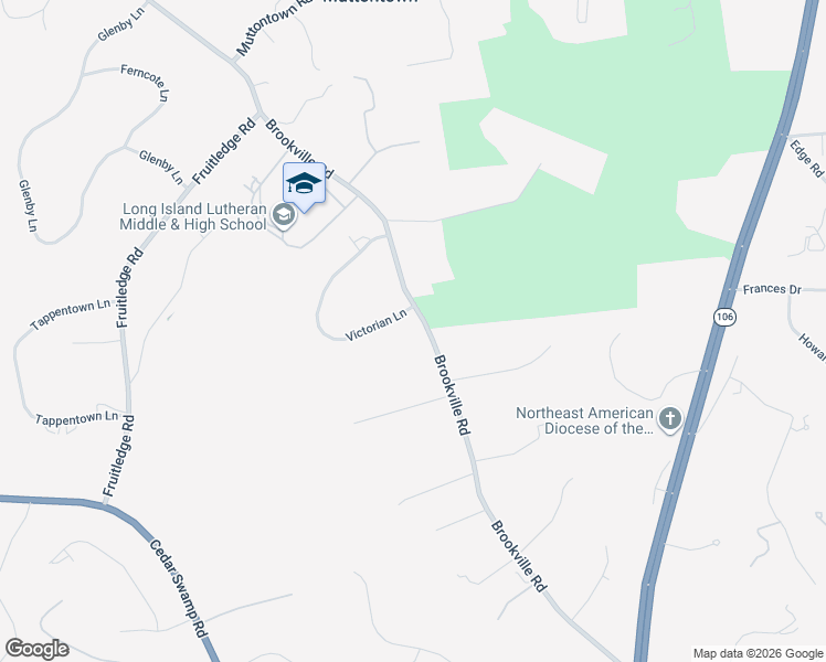 map of restaurants, bars, coffee shops, grocery stores, and more near 25 Victorian Lane in Glen Head