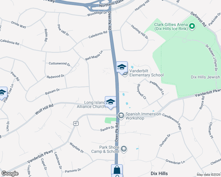 map of restaurants, bars, coffee shops, grocery stores, and more near 361 Deer Park Avenue in Dix Hills
