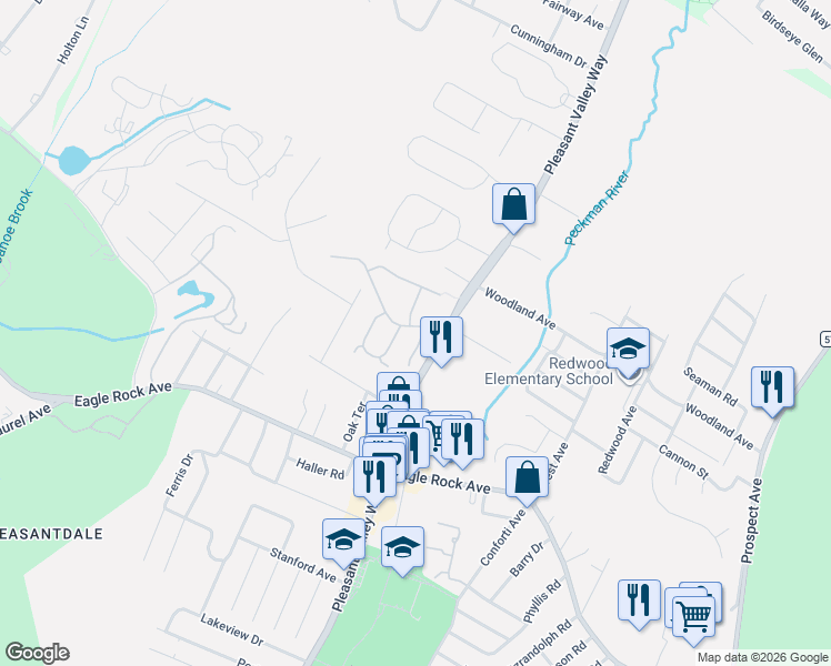 map of restaurants, bars, coffee shops, grocery stores, and more near 18 Moran Road in West Orange