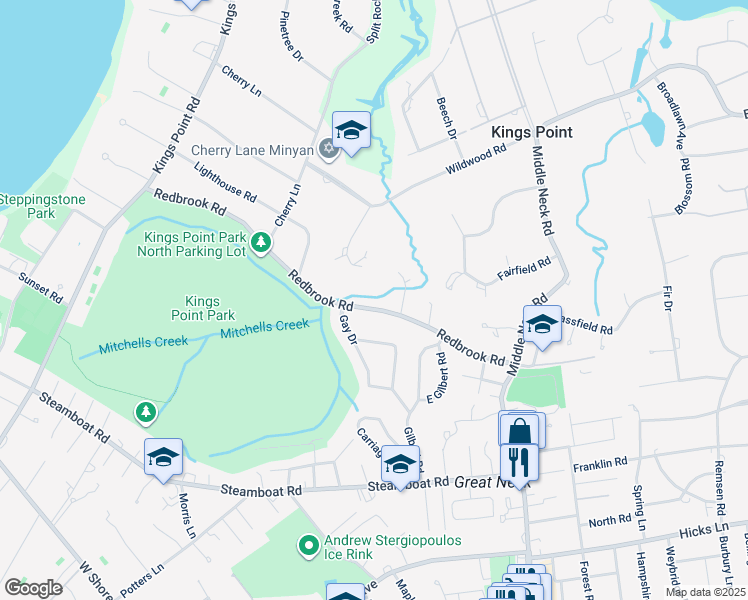 map of restaurants, bars, coffee shops, grocery stores, and more near in Kings Point