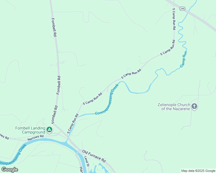 map of restaurants, bars, coffee shops, grocery stores, and more near 333 South Camp Run Road in Fombell