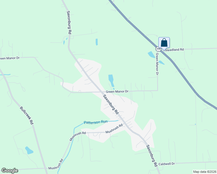 map of restaurants, bars, coffee shops, grocery stores, and more near 209 Green Manor Drive in Butler