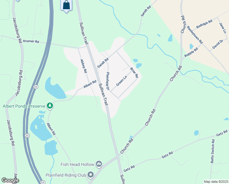 map of restaurants, bars, coffee shops, grocery stores, and more near 525 Briar Road in Pen Argyl