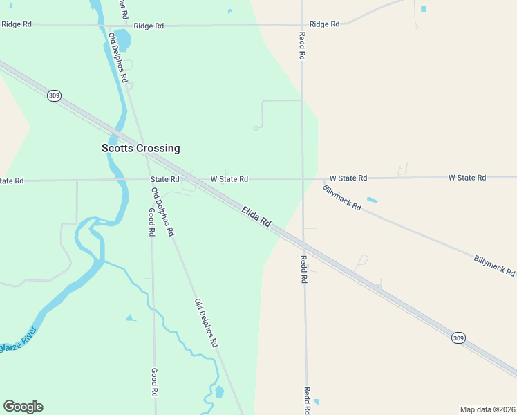 map of restaurants, bars, coffee shops, grocery stores, and more near 8448 Elida Road in Delphos