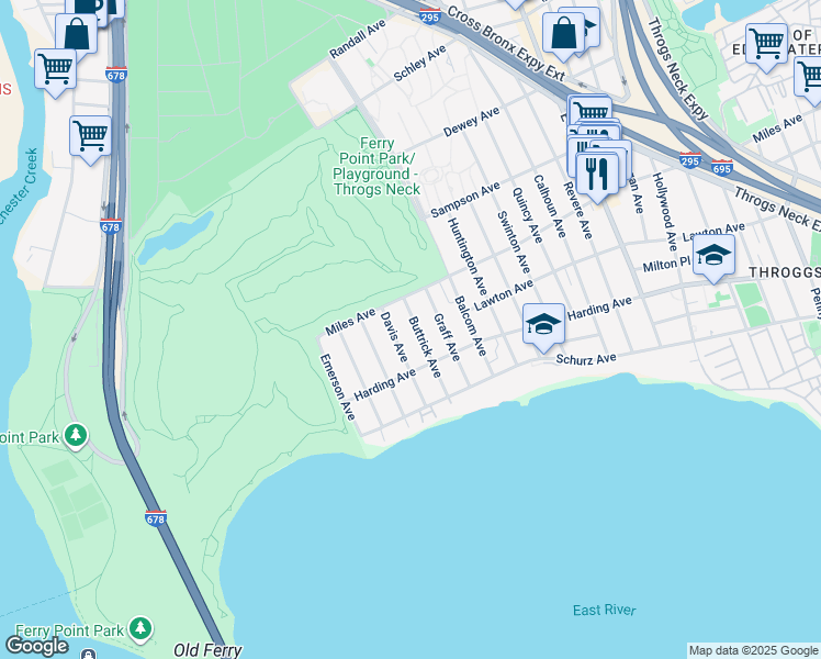 map of restaurants, bars, coffee shops, grocery stores, and more near 252 Buttrick Avenue in Bronx