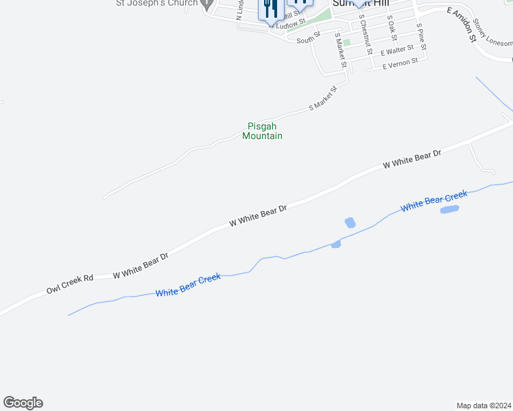 map of restaurants, bars, coffee shops, grocery stores, and more near 572 West White Bear Drive in Summit Hill