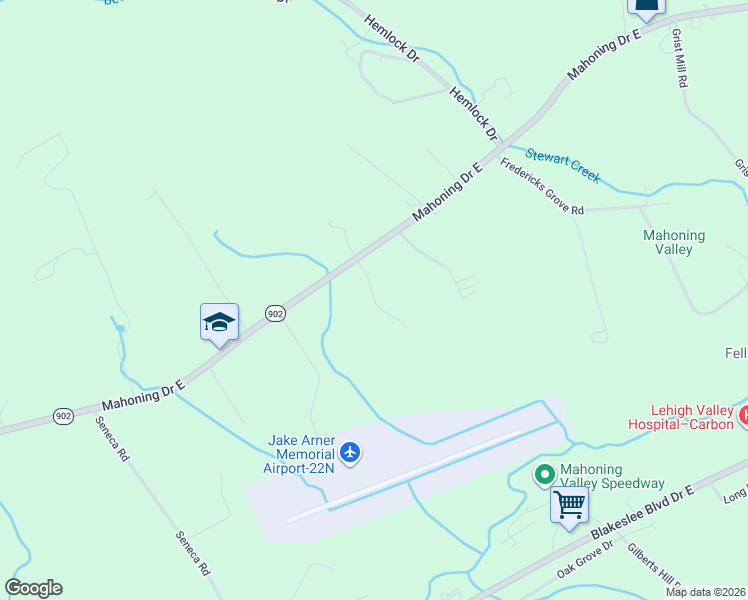map of restaurants, bars, coffee shops, grocery stores, and more near 123 Sage Court in Lehighton