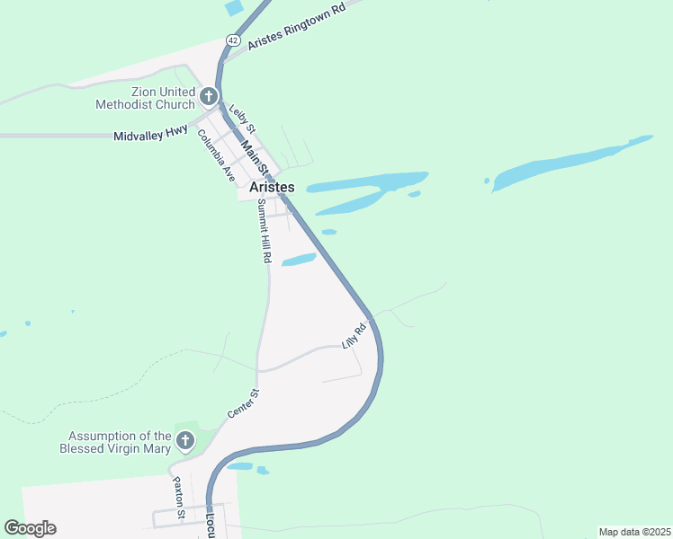 map of restaurants, bars, coffee shops, grocery stores, and more near Highway 42 in Aristes