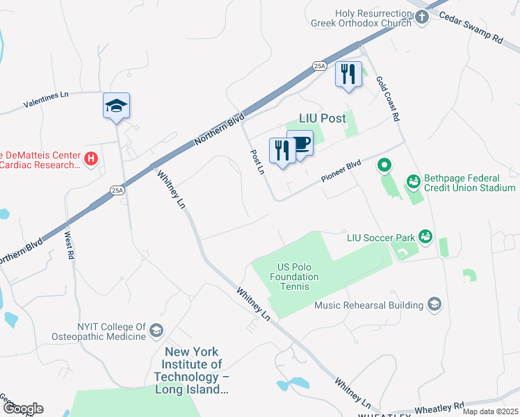 map of restaurants, bars, coffee shops, grocery stores, and more near 28 Norgate Road in Glen Head