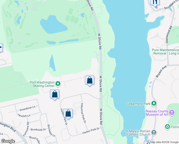 map of restaurants, bars, coffee shops, grocery stores, and more near 3 Seaview Boulevard in Port Washington