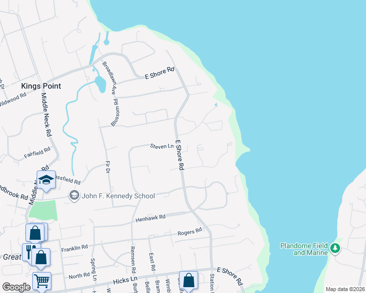 map of restaurants, bars, coffee shops, grocery stores, and more near 3 Pheasant Run in Kings Point